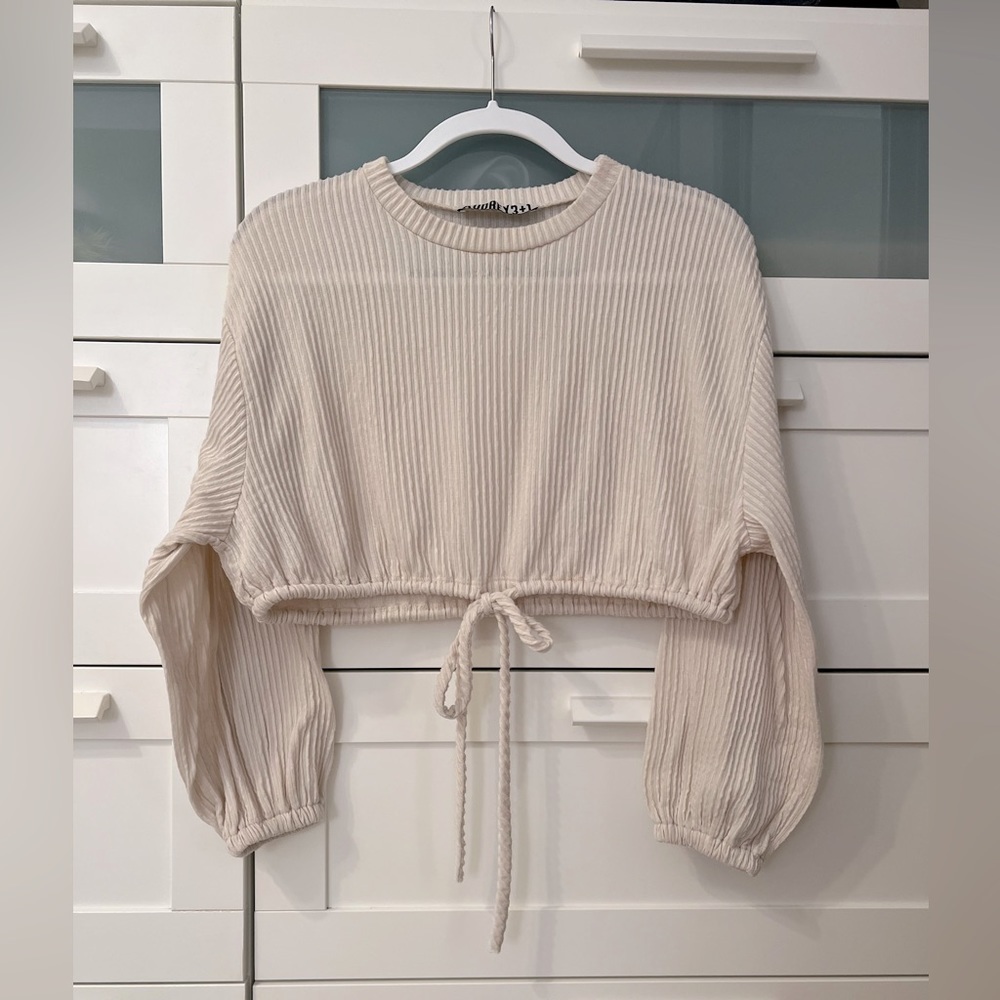 Audrey 3+1 Cropped Long Sleeve Crew